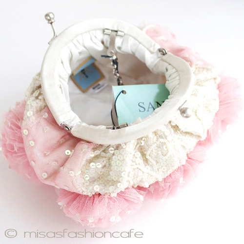 （画像用） SANTI サンティ クラッチ 　ピンクフラワー（小）