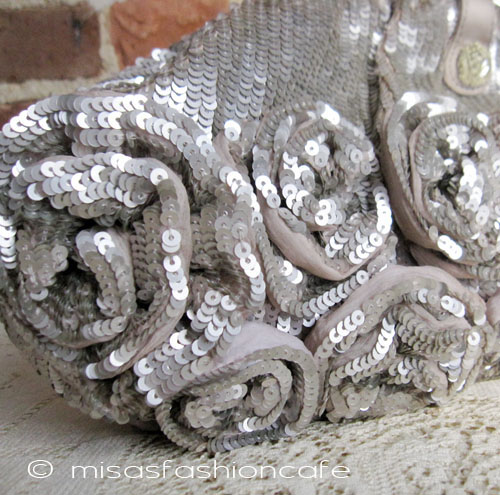 （画像用） SANTI サンティ クラッチ 新作！銀フラワー（大）