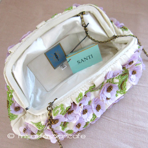 （画像用） SANTI サンティ クラッチ 薄紫のお花（Lサイズ）