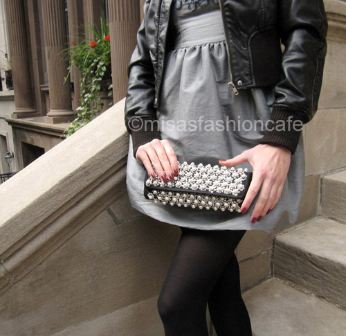 （画像用） SANTI サンティ クラッチ パール小花black