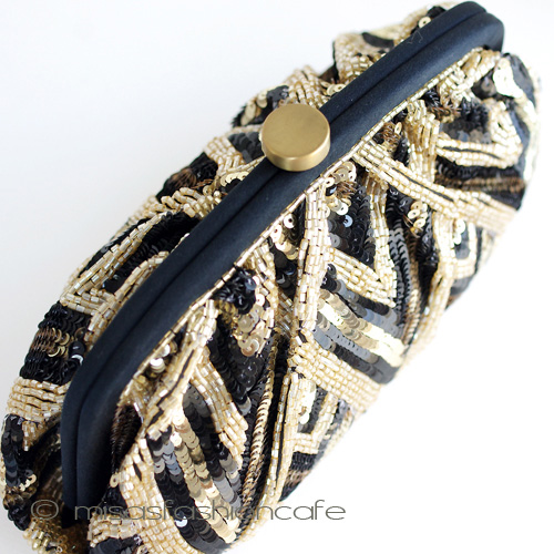 （画像用） ＳＡＮＴＩサンティ 　金＆黒 豪華全面刺繍バッグ