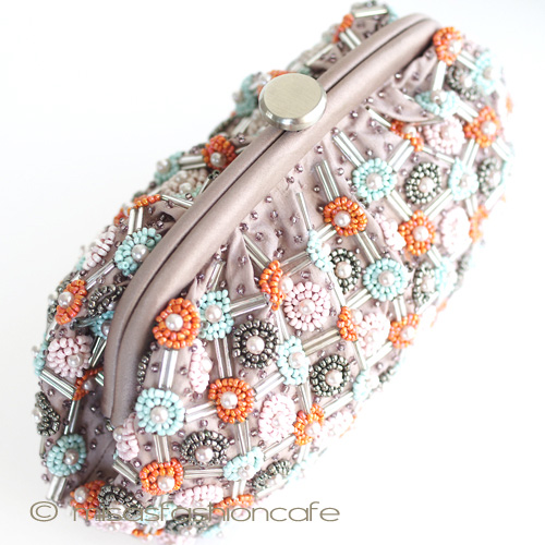 （画像用） ＳＡＮＴＩサンティ　バッグ パール＆ビーズ花チェック