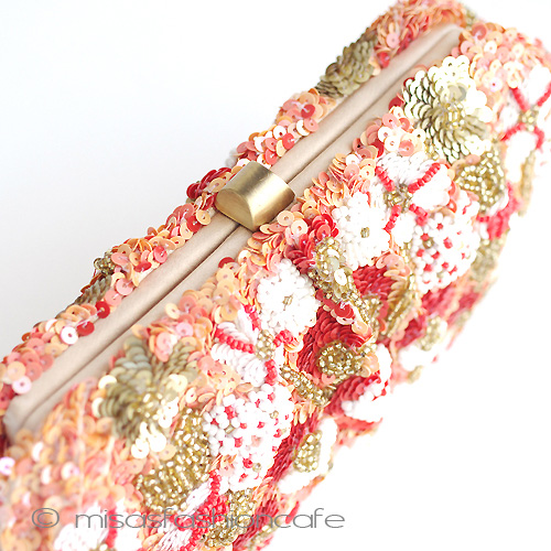 （画像用） ＳＡＮＴＩサンティ クラッチ オレンジ＆金のお花