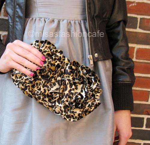 （画像用） SANTI サンティ クラッチ レオパードフラワー