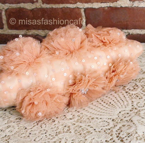 （画像用） SANTI サンティ クラッチ サーモンフラワー（ワイド）