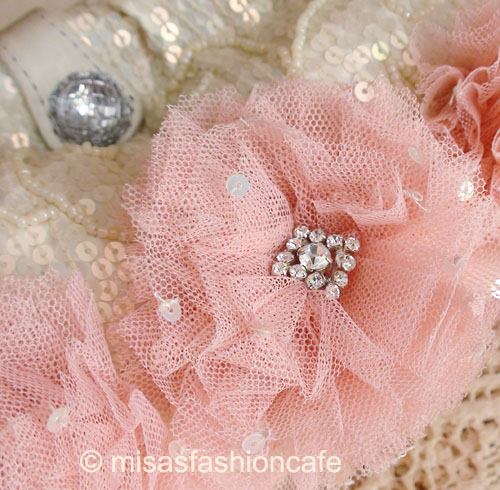 （画像用） SANTI サンティ クラッチ 　ピンクフラワー（ワイド）