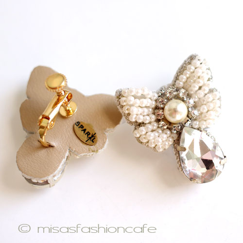 （画像用） ＳＰＡＲＫＬクリスタル・リボン イヤリングまたはピアス