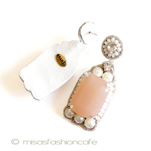 （画像用） ＳＰＡＲＫＬ　ピアス パール＆ピーチ ドロップ