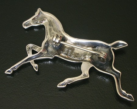（画像用） Sterling　Silver 銀製　馬ブローチ