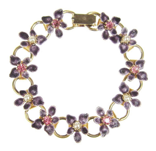 （画像用） アンティーク　 スミレの花ブレスレット