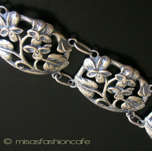 Sterling Silver 銀製 スミレ・パンジーの花 - ウインドウを閉じる