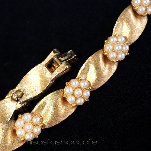 （画像用） Trifari　 トリファリ パール花りぼんブレス