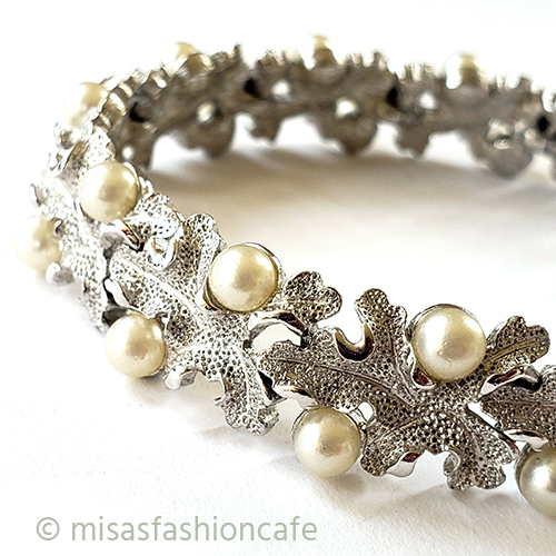 （画像用） ヴィンテージジュエリー トリファリ　パール銀葉