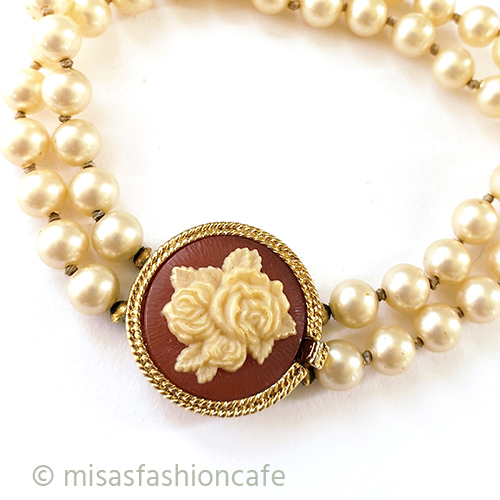 （画像用） アンティークジュエリー トリファリ　パール花カメオ