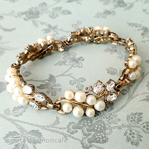 （画像用） Trifari　 トリファリ パールのお花ブレス