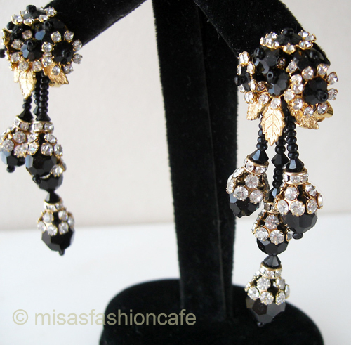 （画像用） Lois Ann イヤリング 豪華 フレンチジェット