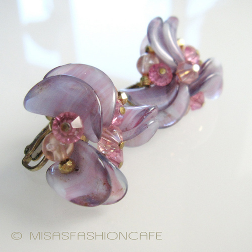 （画像用） Vendome アートグラス 　フラワーイヤリング