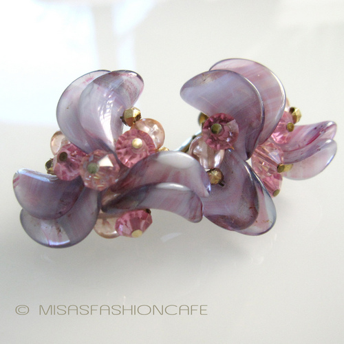 （画像用） Vendome アートグラス 　フラワーイヤリング