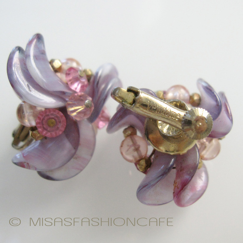 （画像用） Vendome アートグラス 　フラワーイヤリング