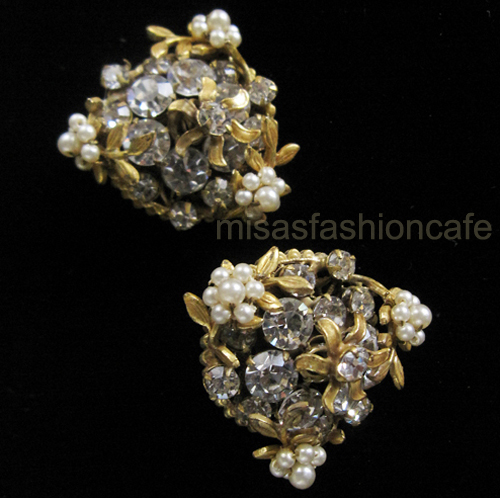 （画像用） Robert ロバート　豪華 パールxRS花イヤリング