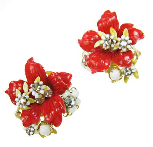 （画像用） Robertイヤリング エナメルフラワー