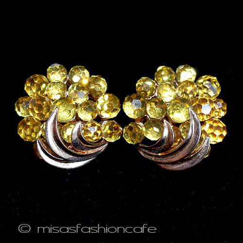 （画像用） Trifari　 トリファリ クリスタル花イヤリング