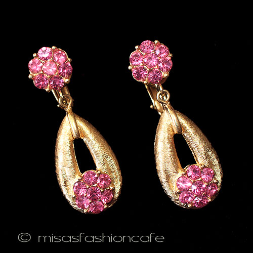 （画像用） ヴィンテージジュエリー トリファリ花イヤリング