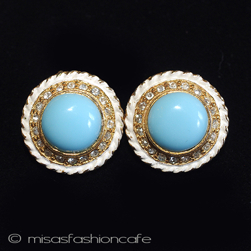 （画像用） Hattie Carnegie ブルー　イヤリング