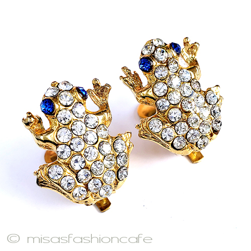 （画像用） クリスタル蛙イヤリング