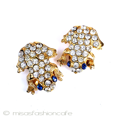 （画像用） クリスタル蛙イヤリング