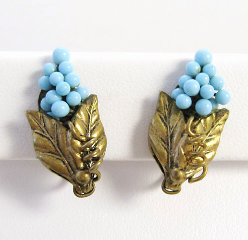 （画像用） チェコ製　葡萄イヤリング