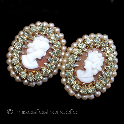 （画像用） Ｈｏｂｅ　イヤリング パール＆シェルカメオ