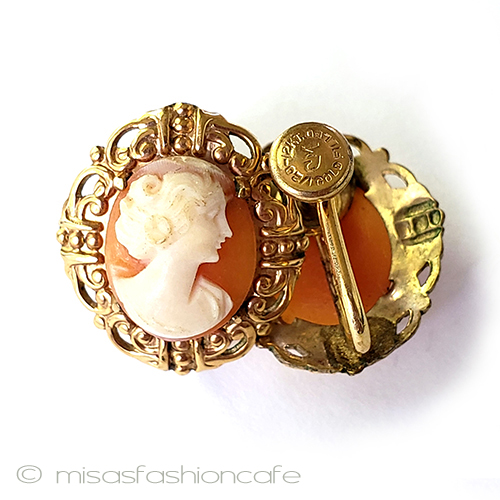 （画像用） アンティークイヤリング 12Kgf刻印　カメオ