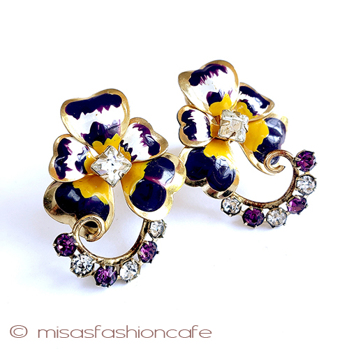 （画像用） 12Kgfすみれの花イヤリング