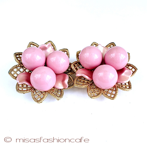 （画像用） Pinkの花　イヤリング