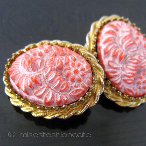 （画像用） Robert花カメオ イヤリング