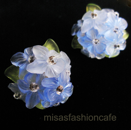 （画像用） ドイツ製 イヤリング 忘れな草・スミレ