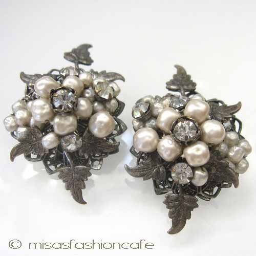 （画像用） DeMario NY　イヤリング バロックパール 花