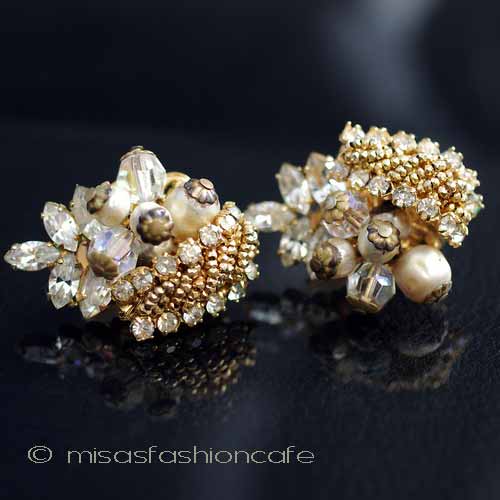 （画像用） Robert刻印イヤリング バロックパール＆RS