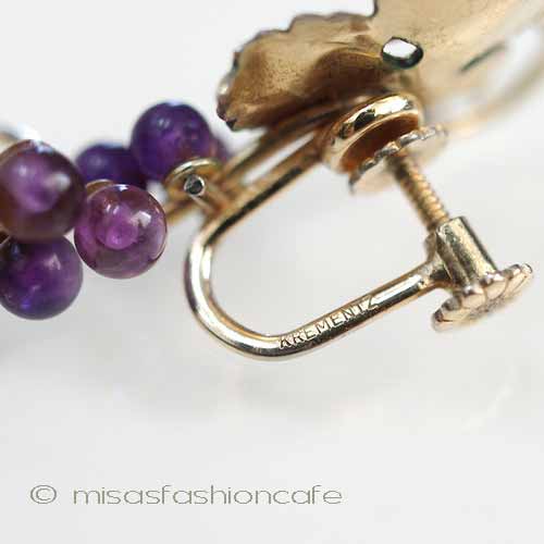 （画像用） 14Kgf 天然アメジスト グレープ葡萄イヤリング