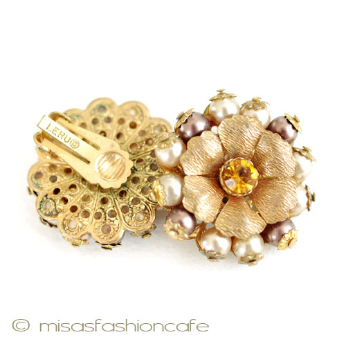 （画像用） LERUパール花イヤリング