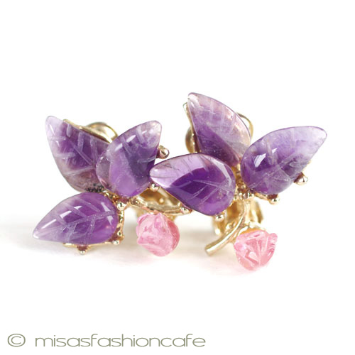 （画像用） ＳＷＯＢＯＤＡスワボダ アメジスト花イヤリング