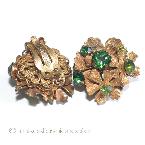 （画像用） Ｄｅ　Ｍａｒｉｏ　ＮＹ　 グリーン花イヤリング