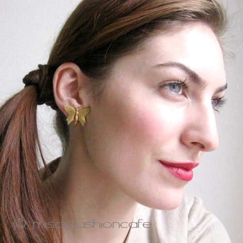 （画像用） ミリアムハスケル　刻印 HASKELL蝶イヤリング