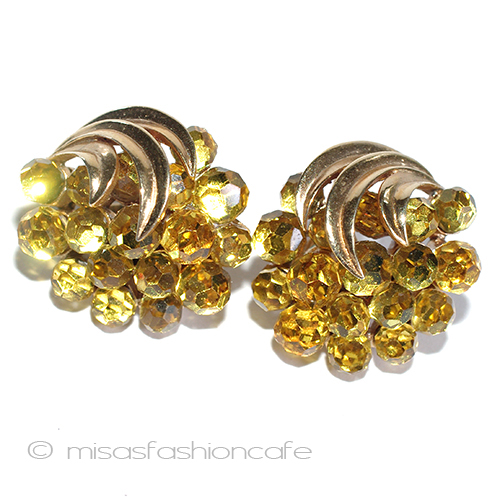 （画像用） Trifari　 トリファリ クリスタル花イヤリング