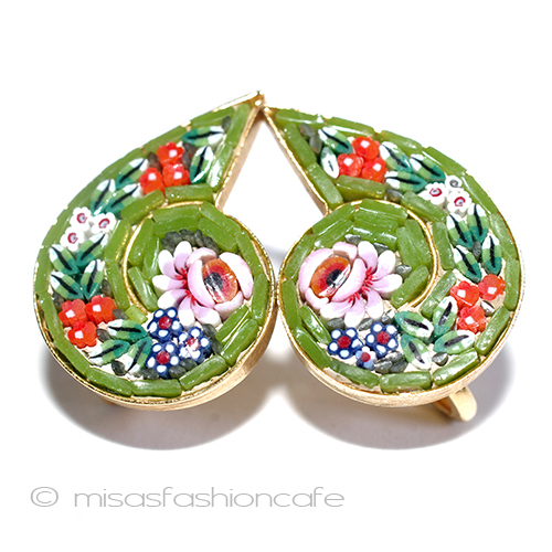 （画像用） 希少モザイク花イヤリング