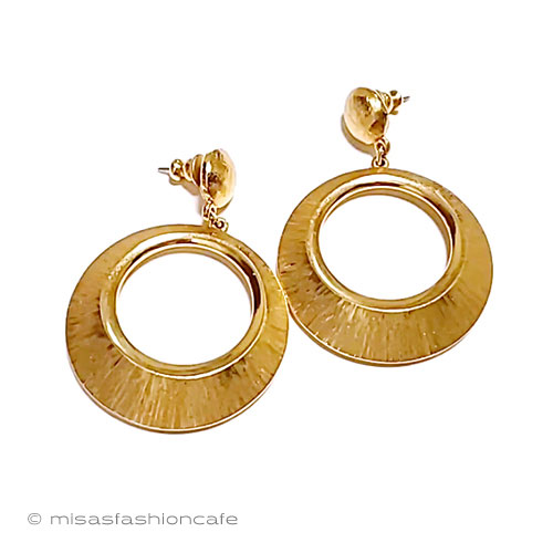 Trifari　 トリファリ 金フープ　 ピアス - ウインドウを閉じる