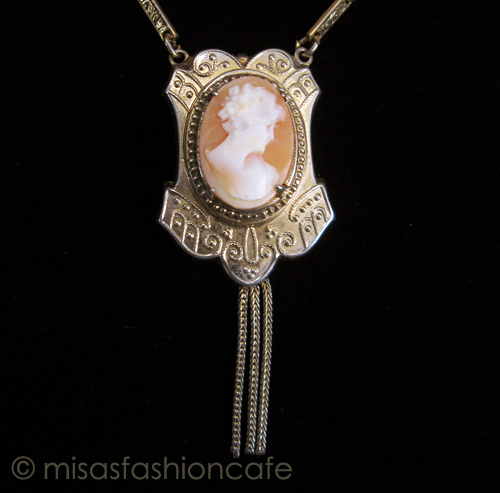 （画像用） アンティーク 本格カメオ Coro　ネックレス