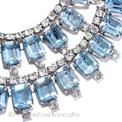 （画像用） アクアマリン＆クリア パーティーネックレス