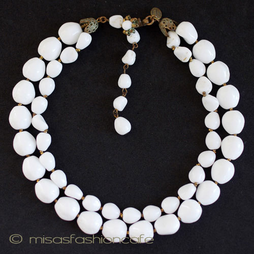 （画像用） ミリアムハスケル ネックレス ミルクガラス　２連！